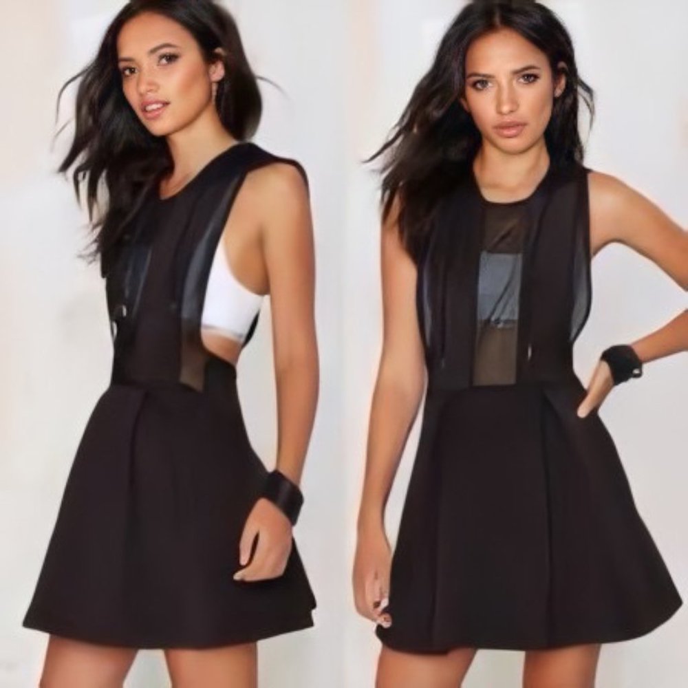 NWT NASTY GAL MESH "JUMP SHOT" DRESS WITH HOOD